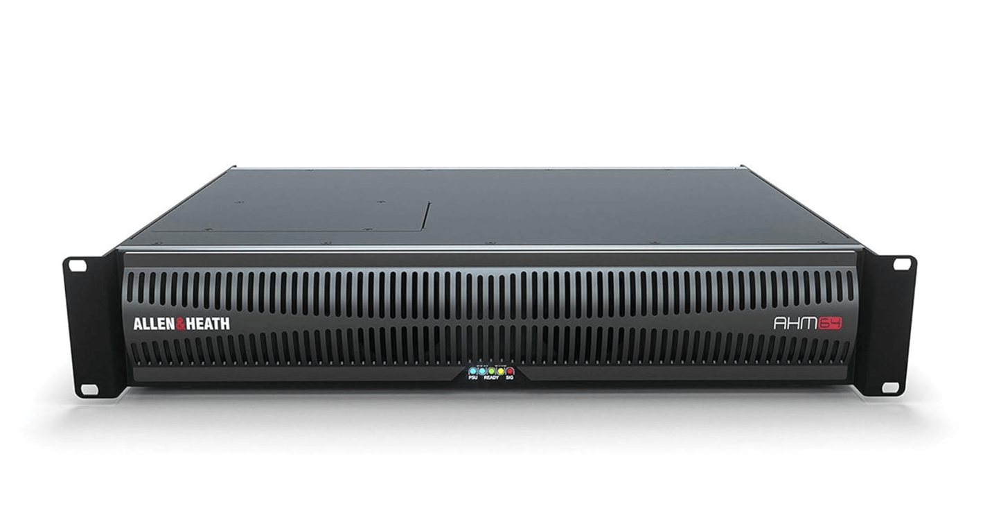 Allen & Heath AHM-64 - 64x64 Audio Matrix Processor with Audio Networking and Expansion from the top