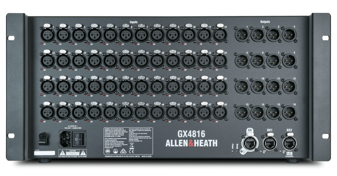 Allen & Heath GX4816 - Audio Rack (96kHz, 48 XLR In, 16 XLR Out) for SQ, Avantis, and dLive