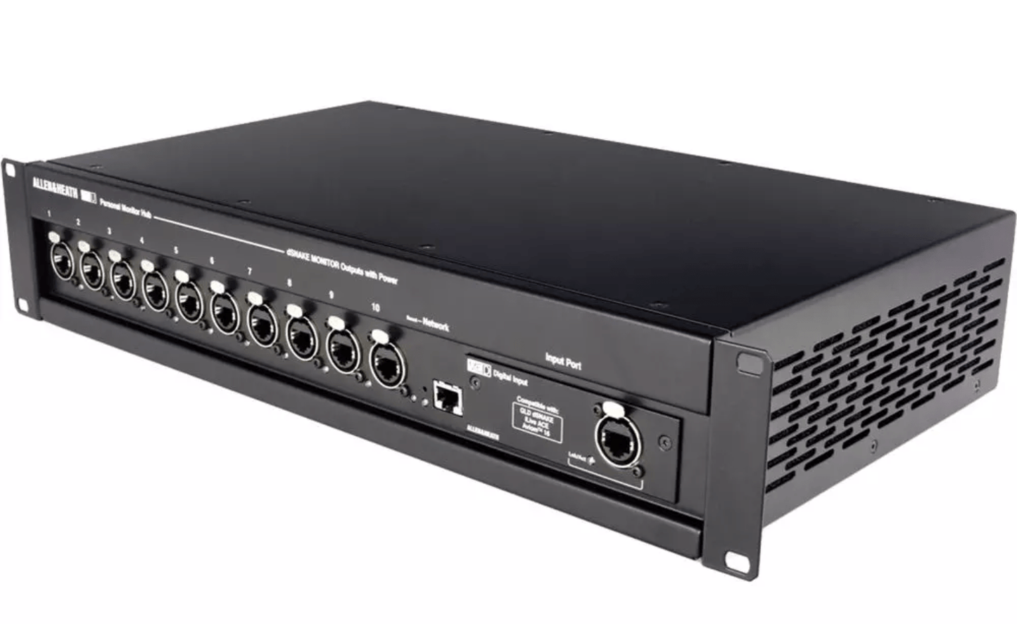 Â Allen & Heath ME-U - 10 Port PoE Hub for ME-1 Mixers with ME-D Option Card from the side