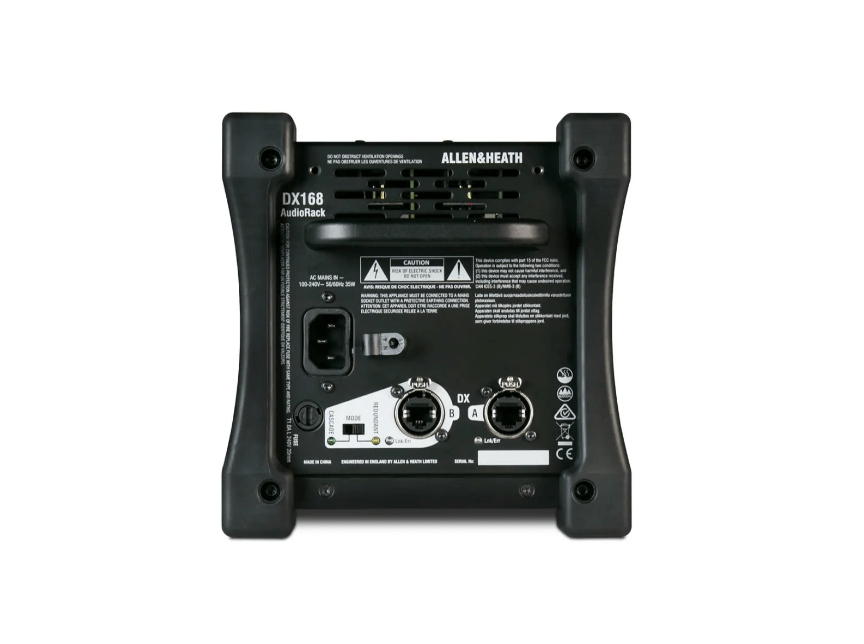 Allen & Heath dLive DX168 - Audio Rack (96kHz, 16 XLR In, 8 XLR Out) for SQ and Avantis from the side