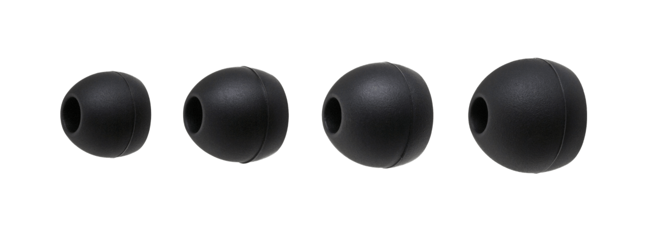 Ear tips for the Audio-Technica ATH-E50 in-ear headphones with detachable cable and multiple eartips for customized comfort.