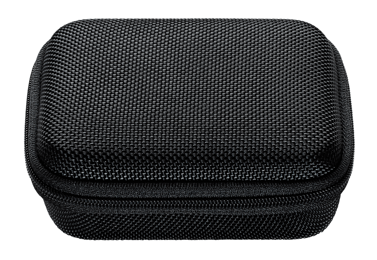 Storage case for Audio-Technica ATH-E50 in-ear headphones with detachable cable and multiple eartips for customized comfort.
