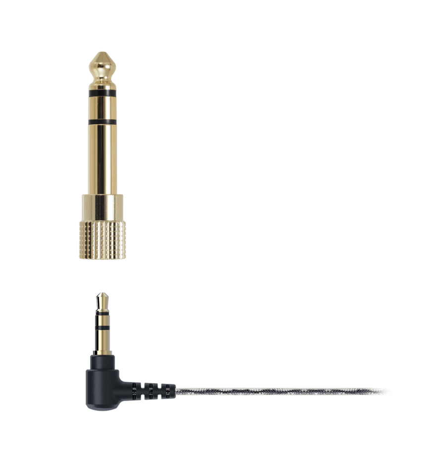 Connector view of the Audio-Technica ATH-E70 professional in-ear monitors with Comply foam eartips and a detachable cable, ideal for precise audio monitoring.