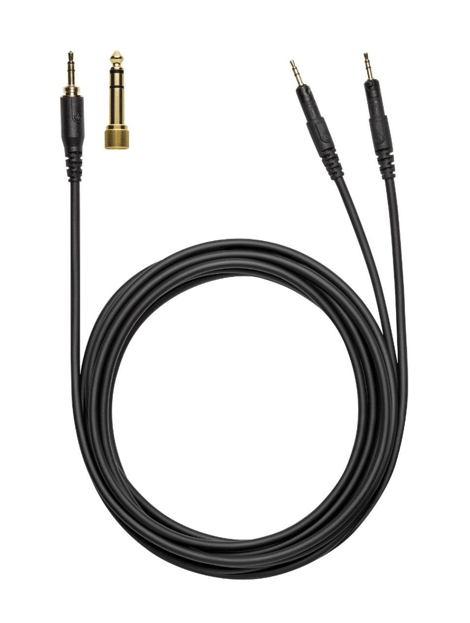 Cable for the Audio-Technica ATH-R70x headphones showcasing their lightweight design and aluminum honeycomb mesh housings for natural sound.