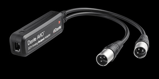 Image of the Audinate Dante AVIO Analog Output Adapter 2 Channel showcasing its connectors.