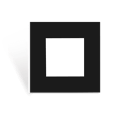 AUDAC CF45SH cover frame in black, designed for single 45 x 45 mm installations, featuring hooks for secure mounting.