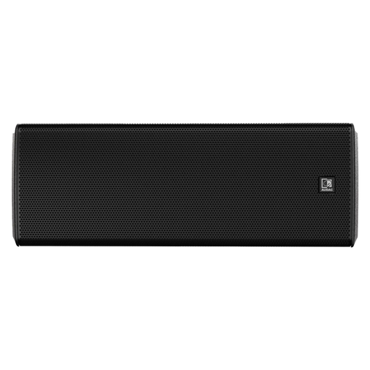 AUDAC VEXO208 Compact 8-Inch High Performance 3-Way Loudspeaker in black color, showcasing the front view.