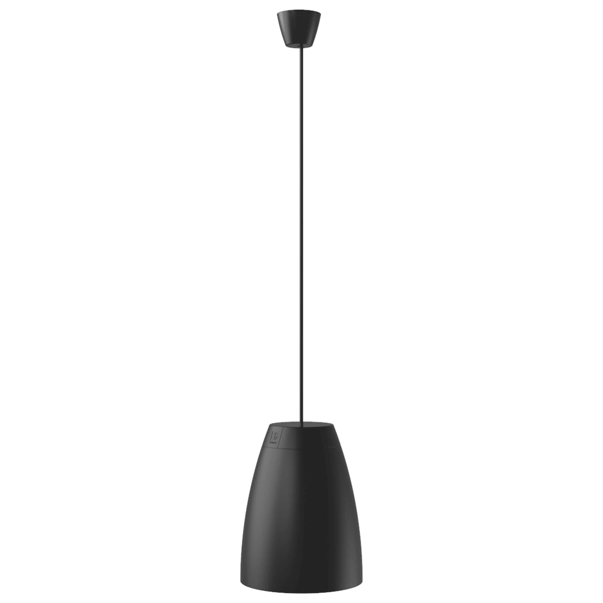 Audac 2-way 6-inch pendant speaker in black color, showcasing its design and features.