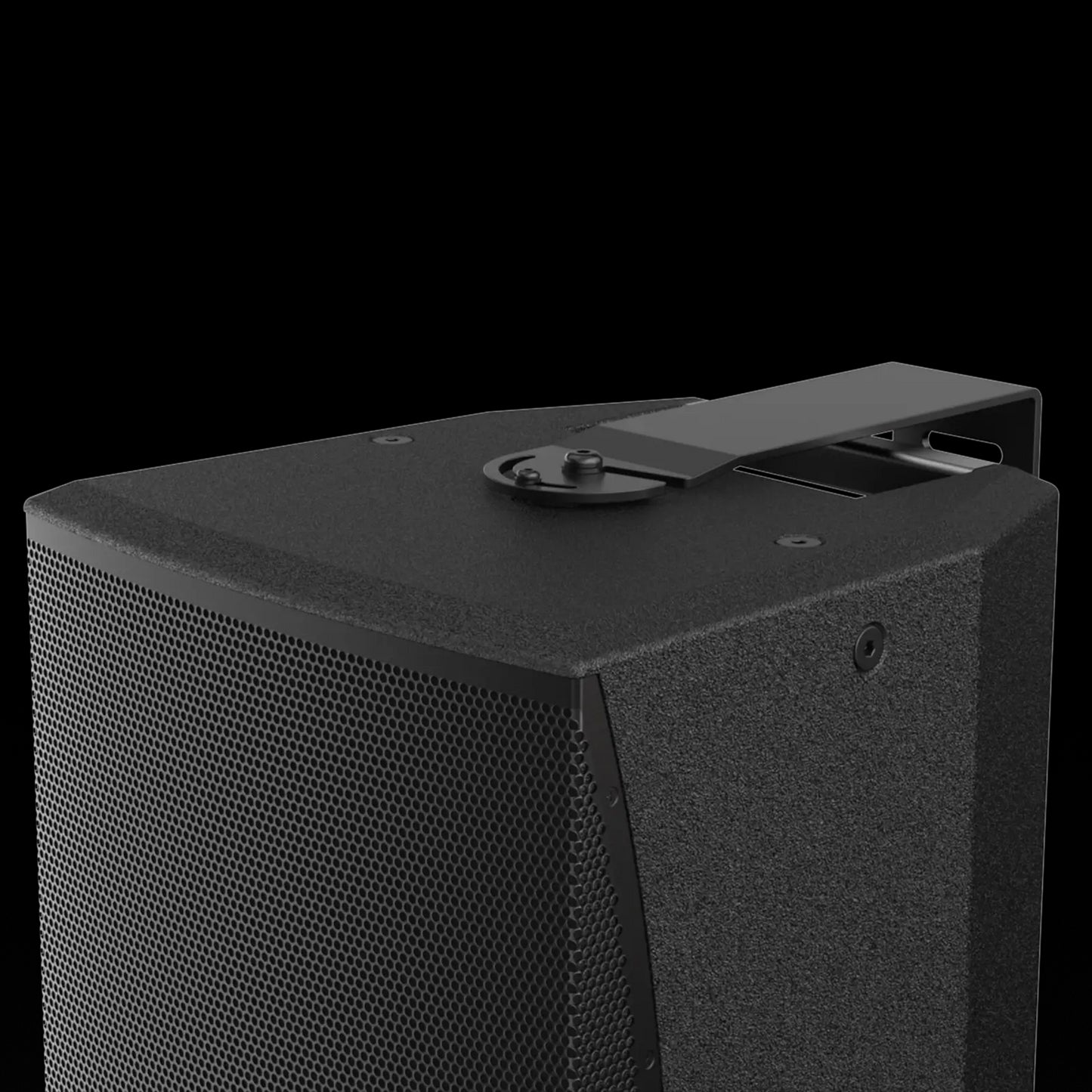 Audac 12-inch high performance 2-way loudspeaker in black, showcasing its sleek design and audio capabilities.