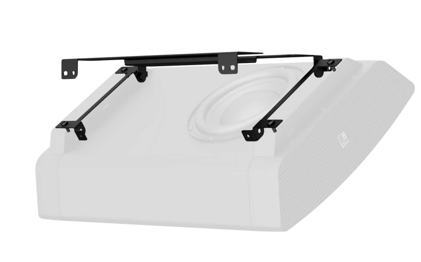 AUDAC Ceiling Mounting Bracket for NOBA8(A) in black color, model MBK410C, suitable for ceiling installations.
