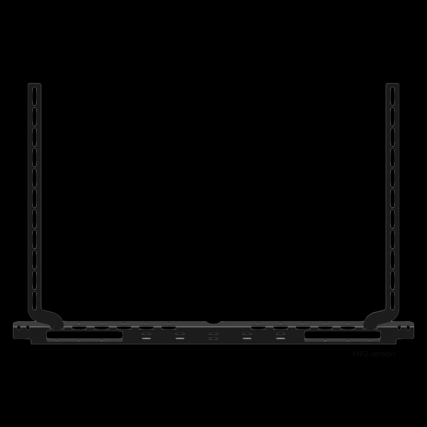 Audac screen mount bracket for IMEO2 in black, designed for secure display mounting.