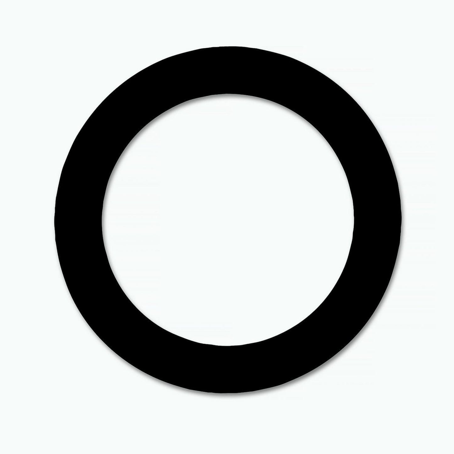 Matte black T-ring bass drum port template designed for enhancing bass drum sound.