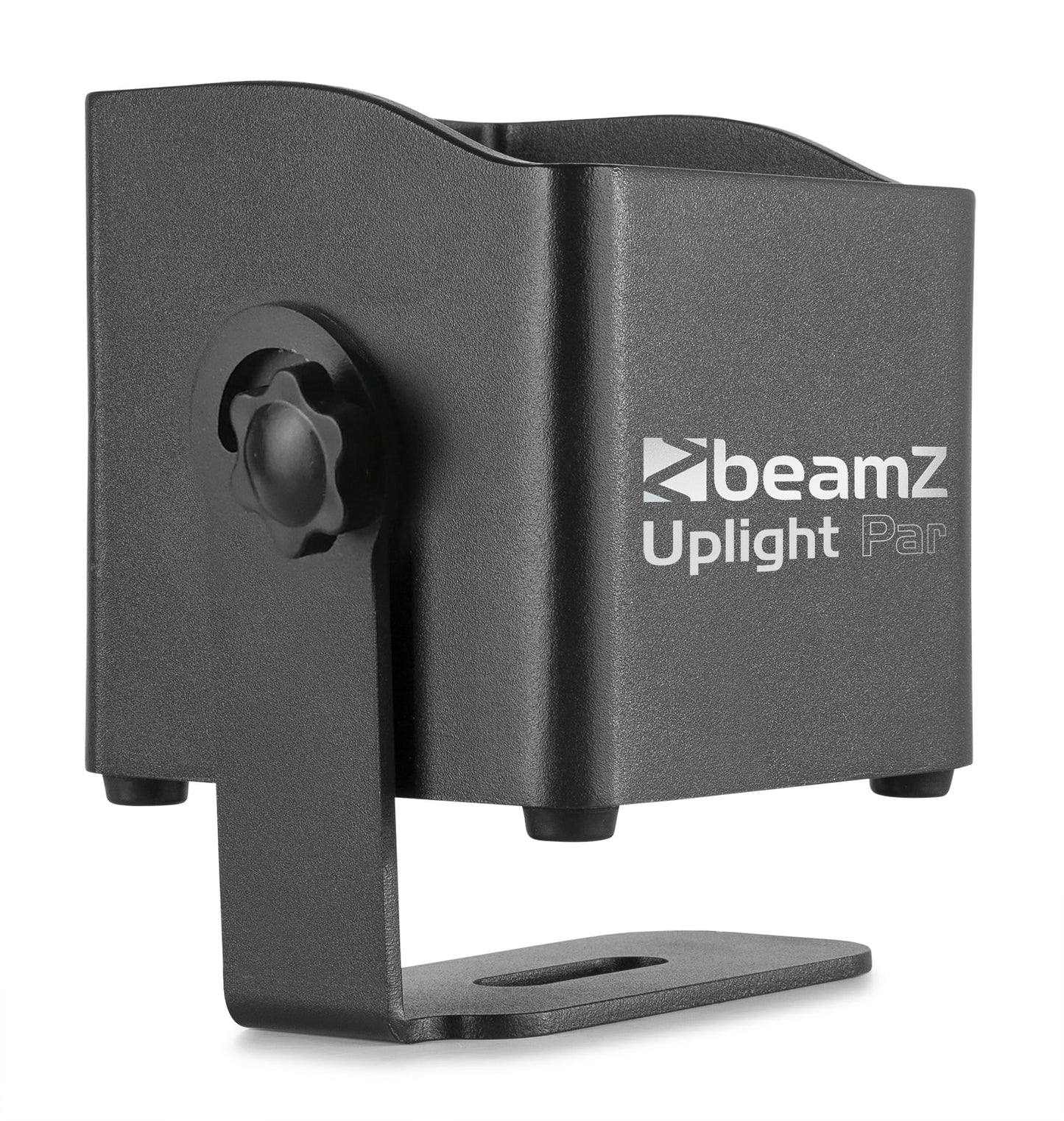 Angled view of the BBP44 Mini Battery Uplight 4x 4W RGBW LED Outdoor by beamZ.