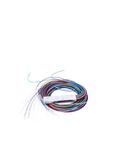 Image of BDCOM 1x32 Single Mode PLC Splitter - G657A, a fiber optic splitter used for distributing optical signals.