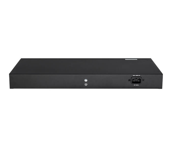 Image of BDCOM 24-Port Managed Gigabit PoE Switch showcasing its front panel with multiple Ethernet ports.