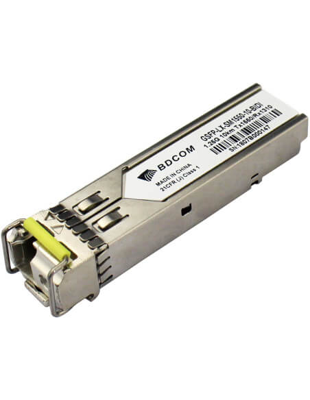 Image of BDCOM SFP Bi-Directional 1550nm 10km Single-Mode transceiver module.