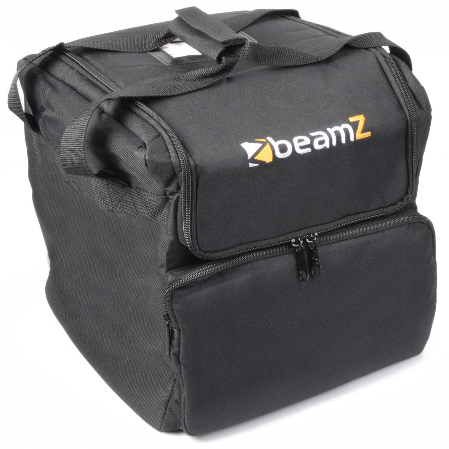 Top view of the closed Padded BEAMZ AC-125 Soft Case for mobile lighting fixtures, featuring secure storage pockets and view windows. Ideal for DJs and bands.