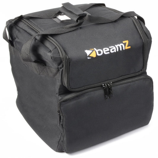 Top view of the closed Padded BEAMZ AC-125 Soft Case for mobile lighting fixtures, featuring secure storage pockets and view windows. Ideal for DJs and bands.