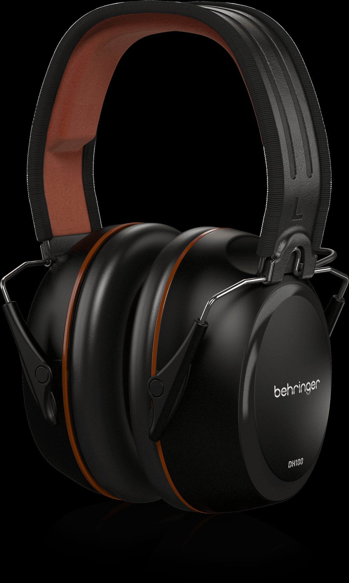 Behringer DH100 lightweight DJ headphones showcasing a sleek design and powerful sound, viewed from the right side.