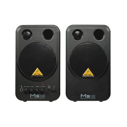Behringer MS16 16W 2-Way Personal Monitor Speakers showcasing clear sound quality.