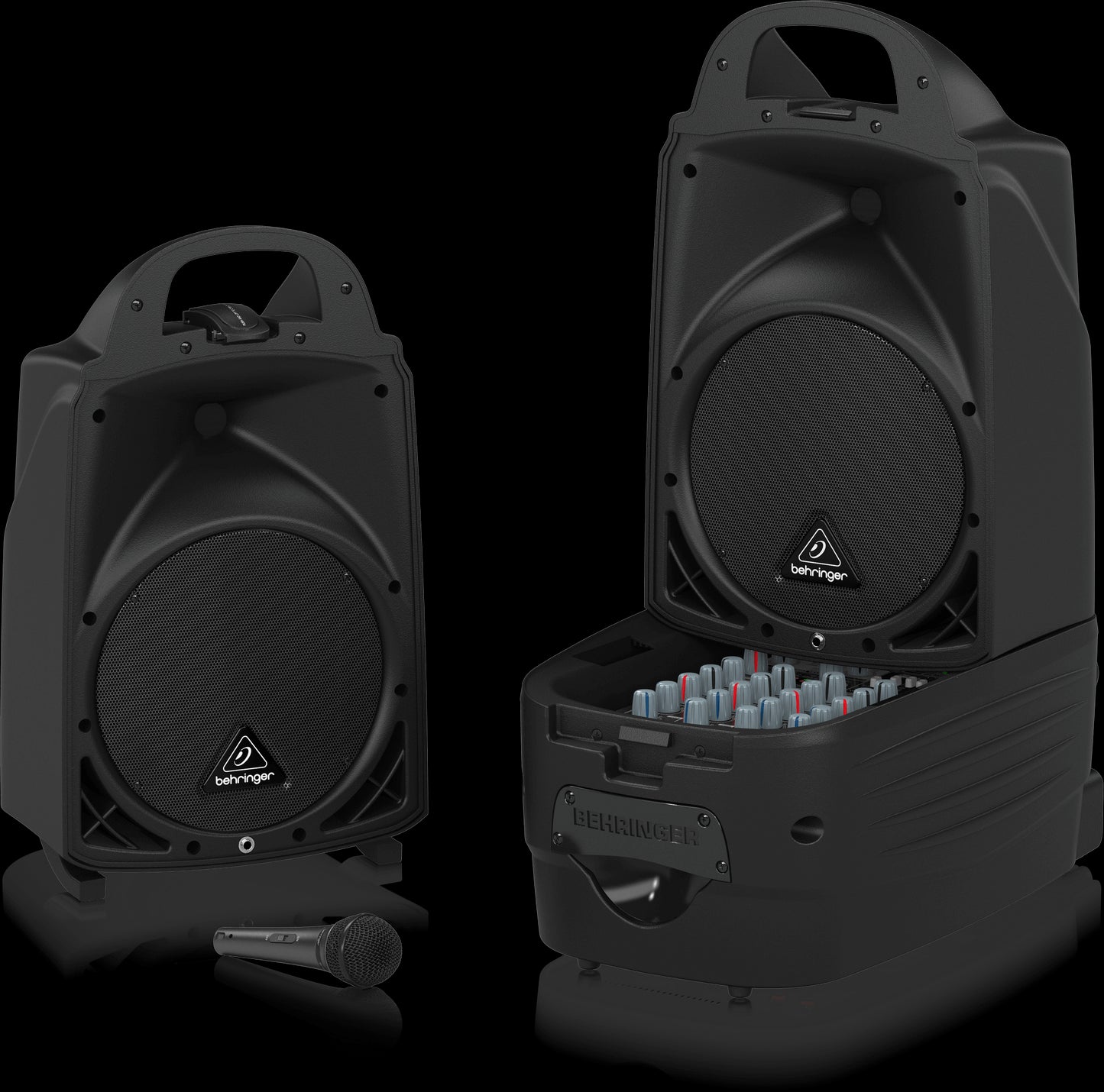 Behringer PPA500BT Portable PA System with Bluetooth Audio Streaming, showcasing the product design and features.