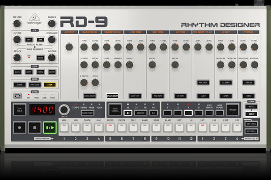 Behringer RD-9 Rhythm Designer Drum Machine top view
