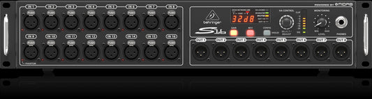 Behringer S16 Digital Snake featuring 16 remote-controllable mic preamps, front view