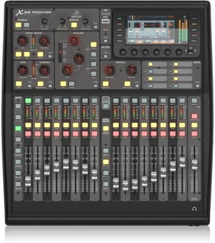 Behringer X32 Digital Mixer showcasing its sleek design and control interface.