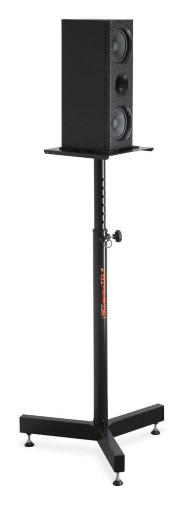 ATHLETIC Adjustable Speaker Stand BOX-100 with a flat top and 30kg load capacity