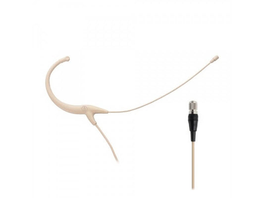 Audio-Technica BP892cH-TH subminiature cardioid condenser headworn microphone in beige color with cH-style screw-down connector.