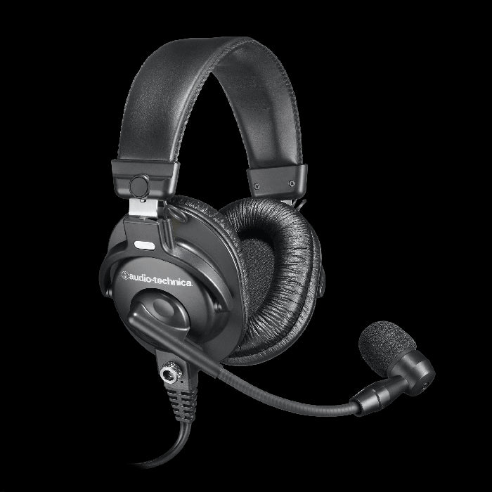 Audio-Technica BPHS1 Broadcast Stereo Headset with Dynamic Boom Microphone showcasing the headset design and features.