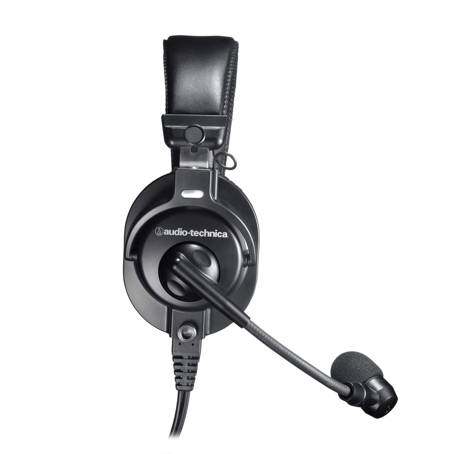 Audio-Technica BPHS1-XF4 Broadcast Stereo Headset with dynamic boom microphone, designed for intercom use.