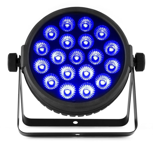 Front view of the BT410 Lightweight Par 19x 10W RGBW with circle pixel control and full color mixing by beamZ.