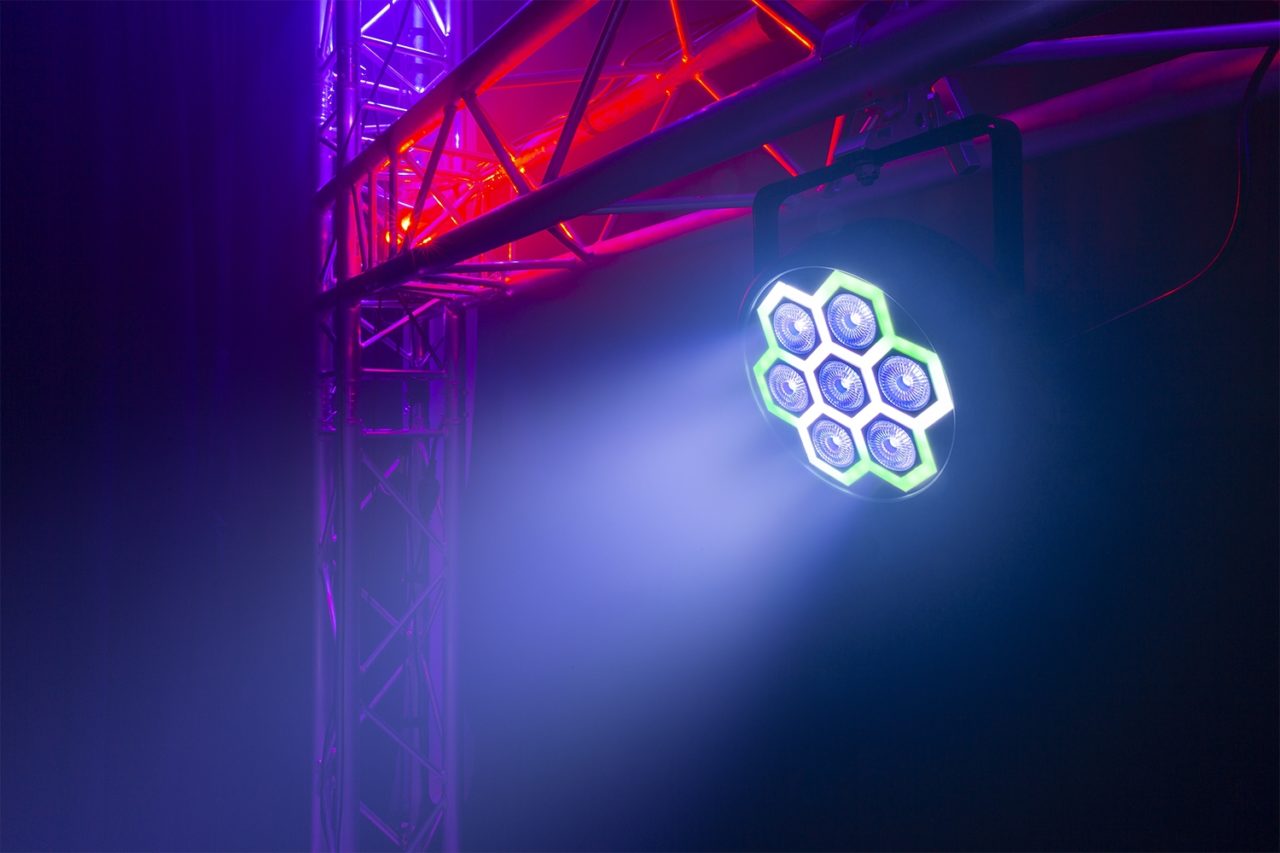 Effects view of the BT420 Lightweight Par 7x 10W + SMD Combi Effect with RGBW color mixing and dynamic backlighting by beamZ 1.