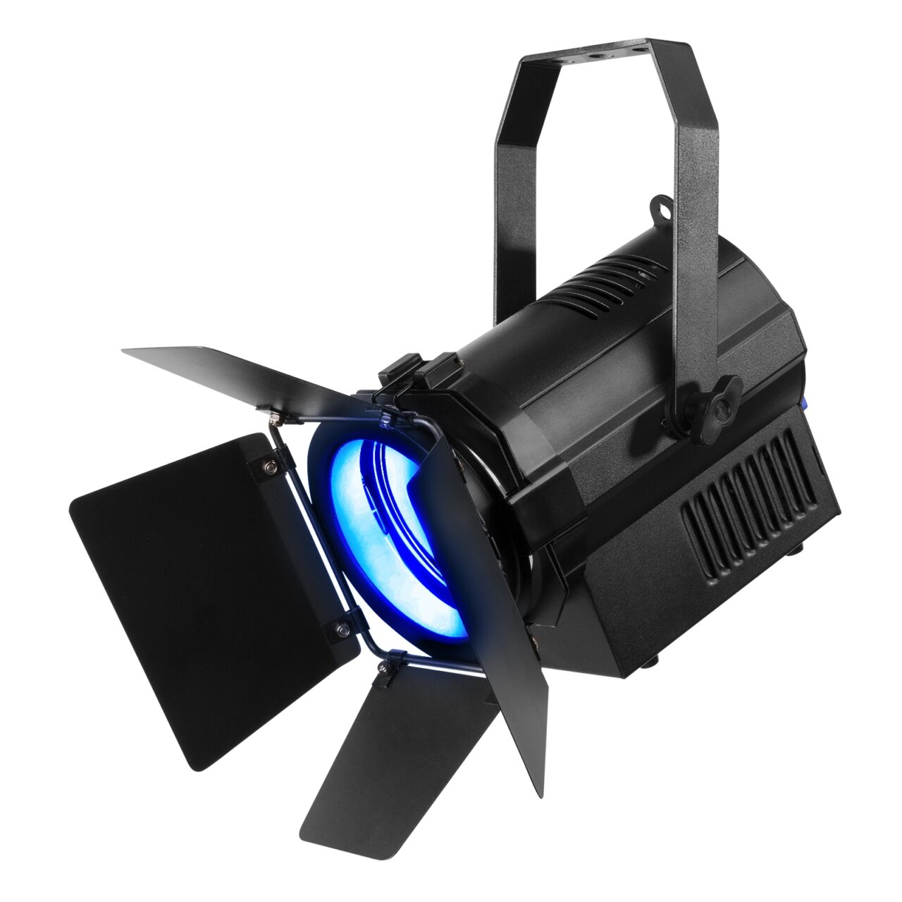 Angled view of the BTF440Z Mini Fresnel Zoom 4x 40W RGBW COB LED - Ideal for theaters, studios, and events 3.