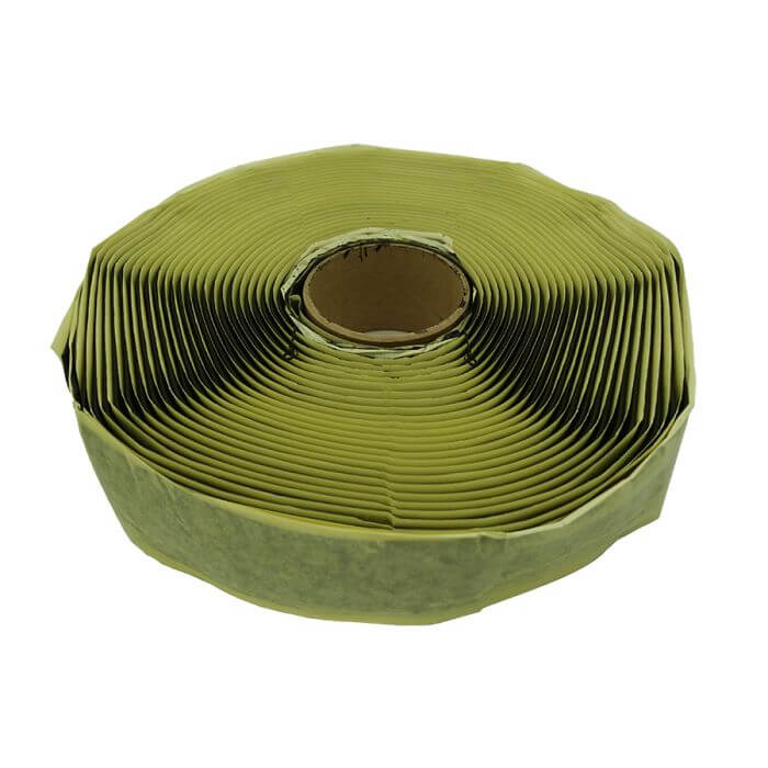Butyl tape in a roll, measuring 30mm in width and 1.5mm in thickness, weighing 1kg, suitable for sealing and waterproofing applications.
