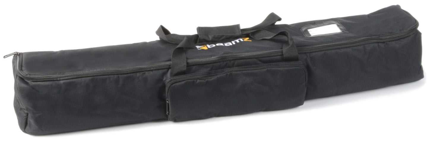 Top view of the Padded BeamZ AC-425 Soft Case for speaker and lighting stands, featuring secure storage pockets and view windows. Ideal for DJs and bands.