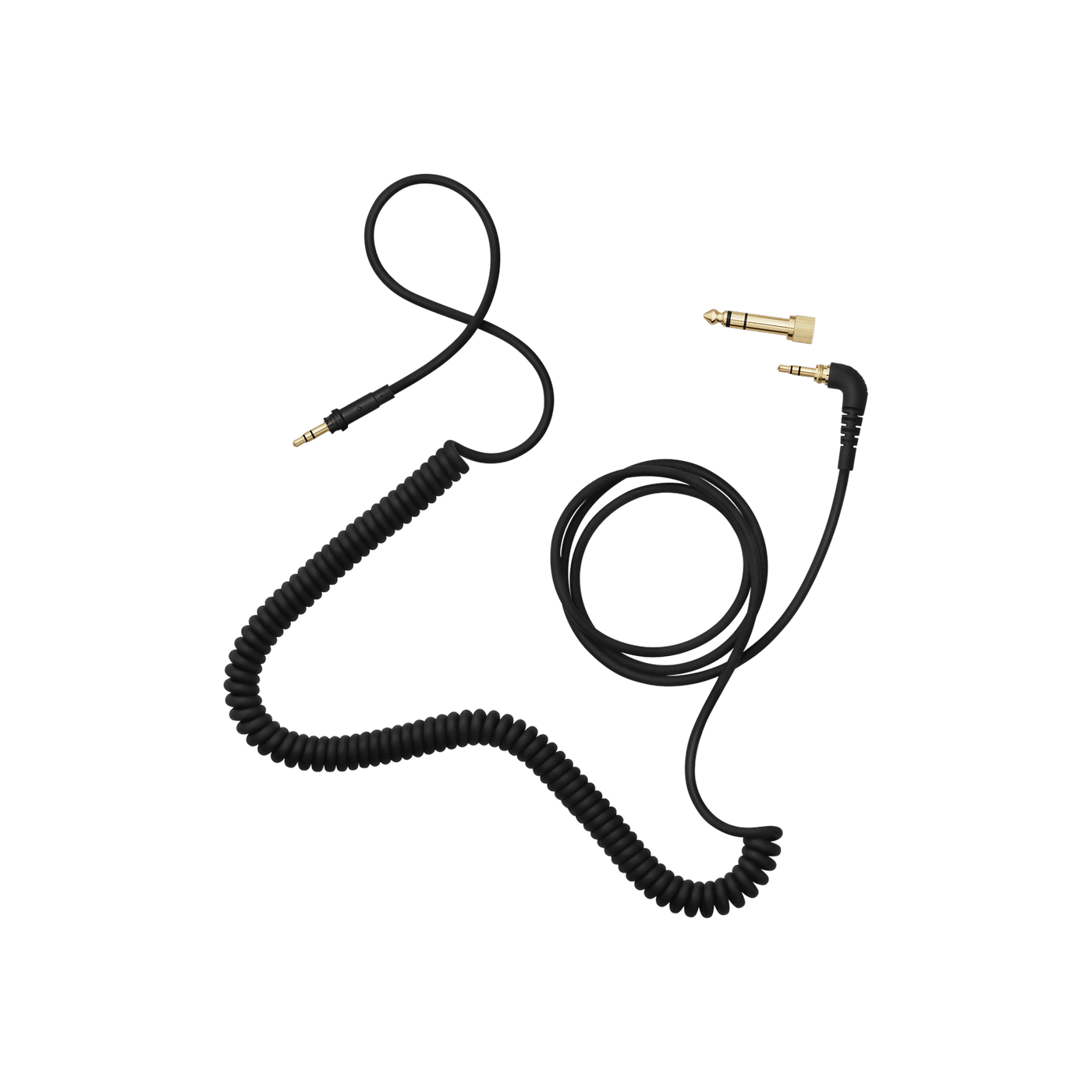 AIAIAI C02 Coiled Cable 1.5M with 1/4 inch Adapter designed for TMA-2 Headphones, showcasing the cable's coiled design and adapter.