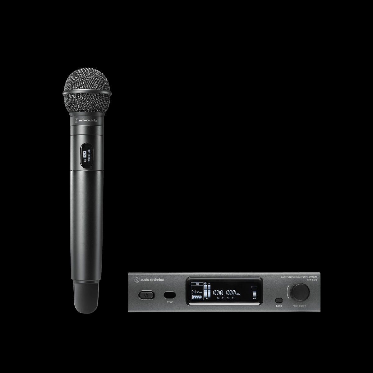 Audio-Technica ATW-3212/C510 Wireless System featuring ATW-R3210 Receiver and ATW-T3202 Handheld Transmitter with C510 Capsule, FG1 Frequency Band.