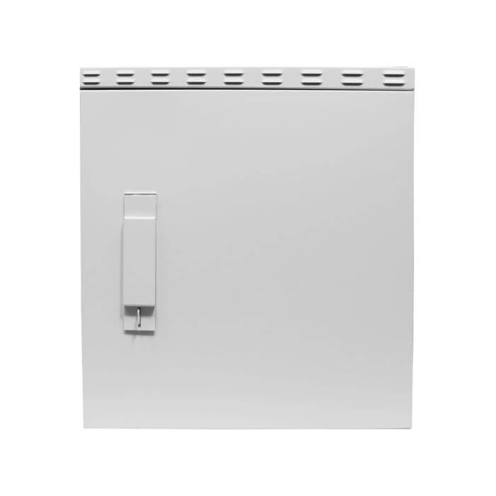 Scoop 12U Outdoor Cabinet with 450mm depth and two fans, designed for outdoor use.