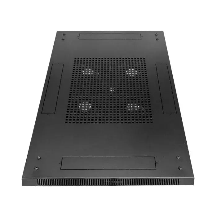 Linkbasic 27U Cabinet featuring 1 meter depth, equipped with 4 fans and 2 shelves, ideal for server storage.