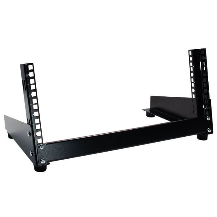 Scoop 4U Desktop Open Rack showcasing a modern design suitable for organizing equipment.