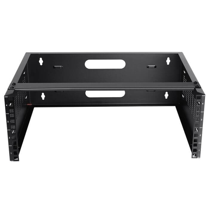 Image of the Linkbasic 4U Open Wall Rack, a wall-mounted rack designed for organizing and supporting electronic equipment.