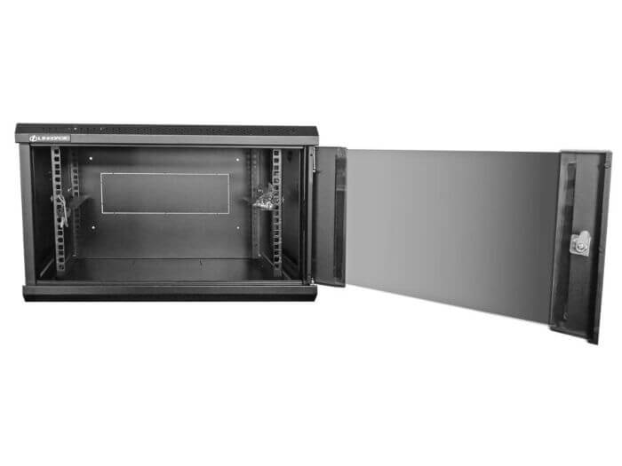 Linkbasic 6U preassembled wall rack showcasing its design and features.