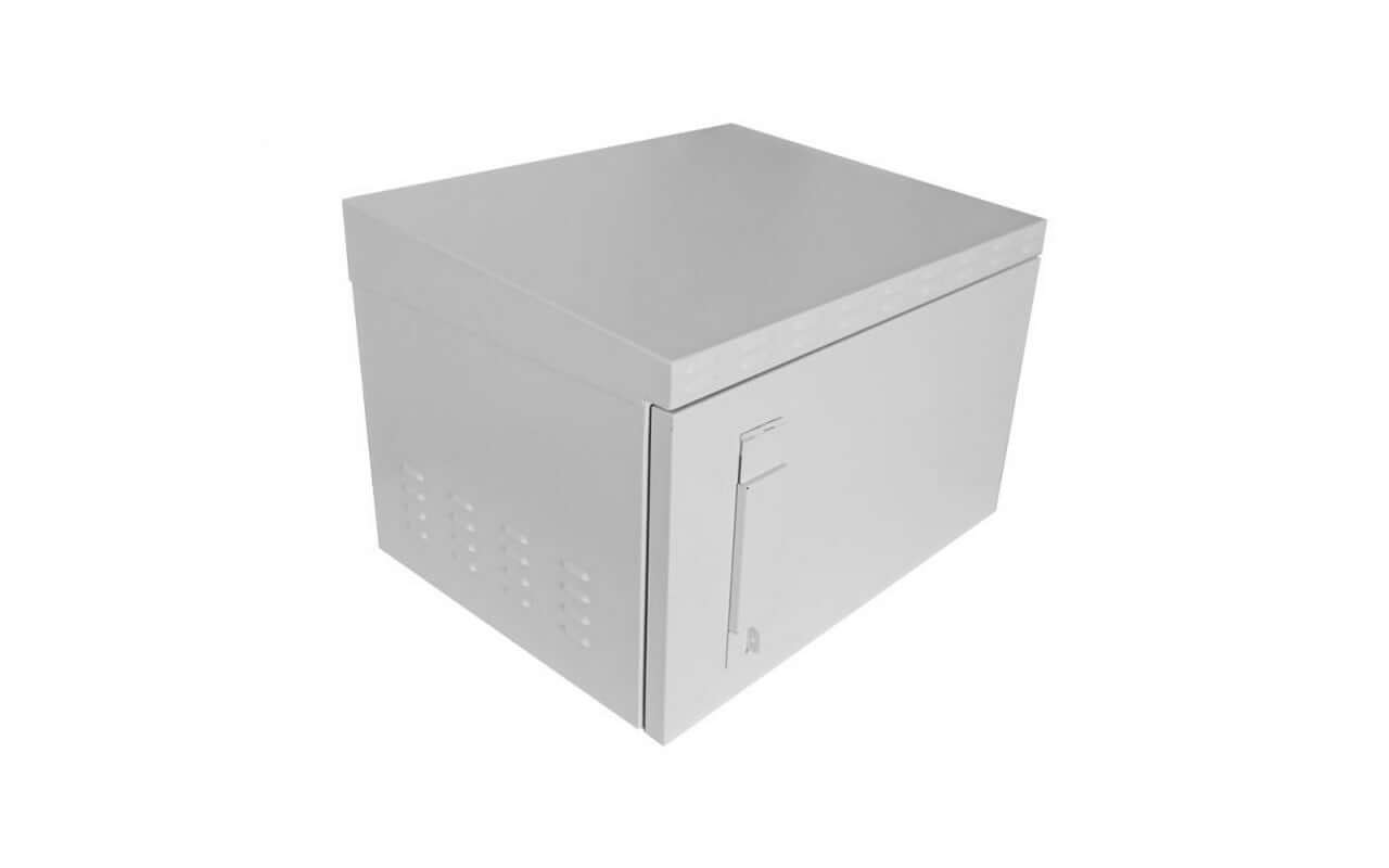 Scoop 6U Outdoor Cabinet with Fans, designed for outdoor use with ventilation features.