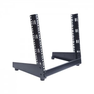 A 6U desktop open rack designed for organizing and storing electronic equipment.