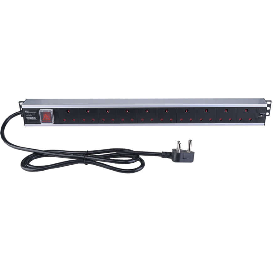 Linkbasic 10-Way Rack Mount Power Distribution Unit in aluminum finish.