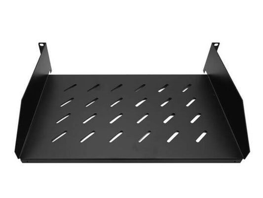 Linkbasic 300mm Front Mount Tray designed for 19-inch racks, showcasing its sturdy build and front mounting features.