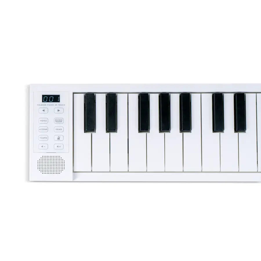 BLACKSTAR CARRY-ON-FP49T-WT Portable 49-Key Touch-Sensitive Folding Piano in white color with Bluetooth capability.