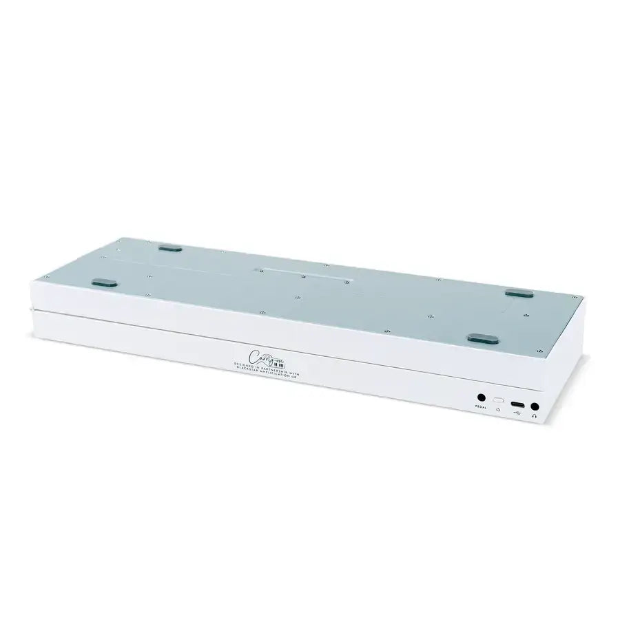 BLACKSTAR CARRY-ON-FP49T-WT Portable 49-Key Touch-Sensitive Folding Piano in white, featuring Bluetooth connectivity.